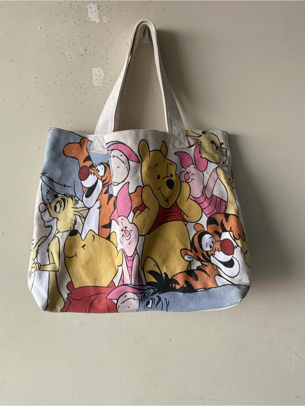 Disney Store Winnie The Pooh Friends Canvas Tote Bag Shopper Y2K OS